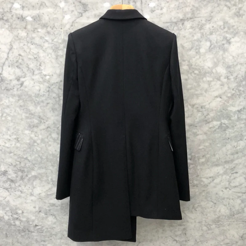 2019 Las De Nuevo Traje Black Mujeres Ropa Primavera Asimétrica Otoño Rayas Superaen Irregular Y Chaqueta qt8za