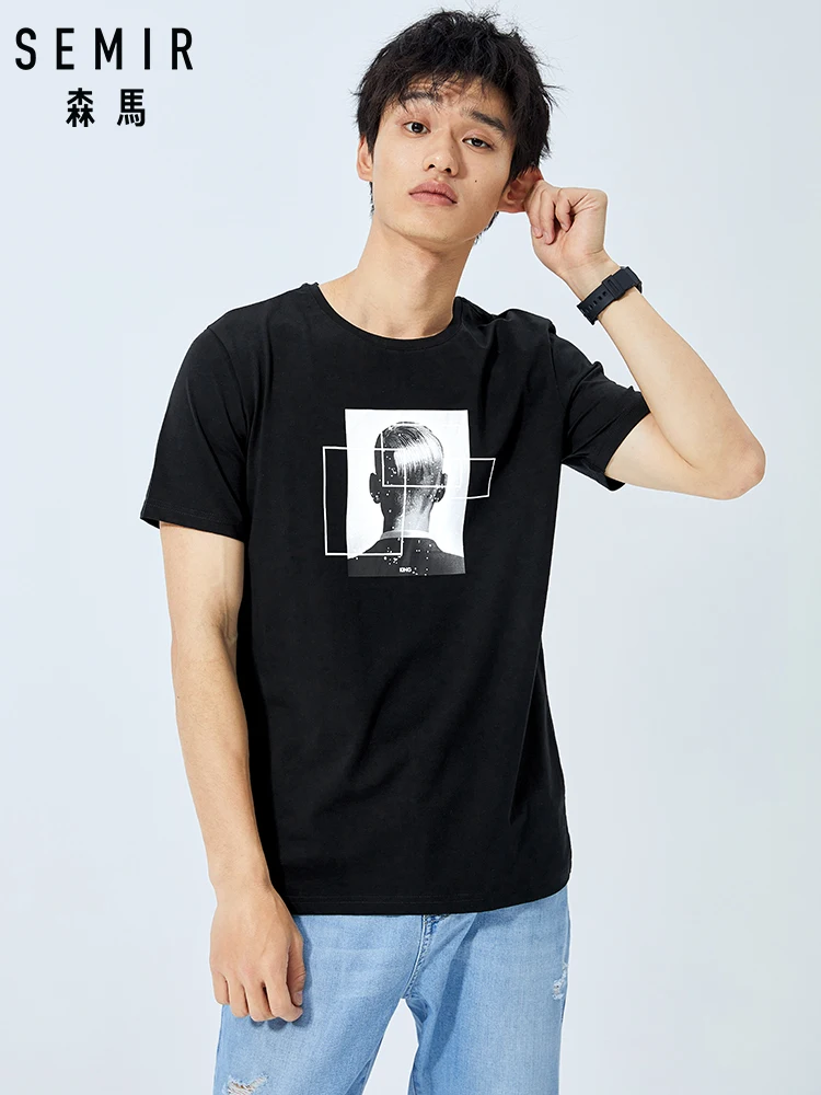 

SEMIR t shirt men leisure summer O-neck short sleeve cotton stretch tees men's slim camisetas men tshirt