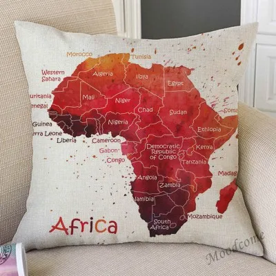 Модная цветная африканская племенная карта, украшение для дома, диванная подушка, чехол с изображением слона, льняная наволочка - Цвет: T306-12