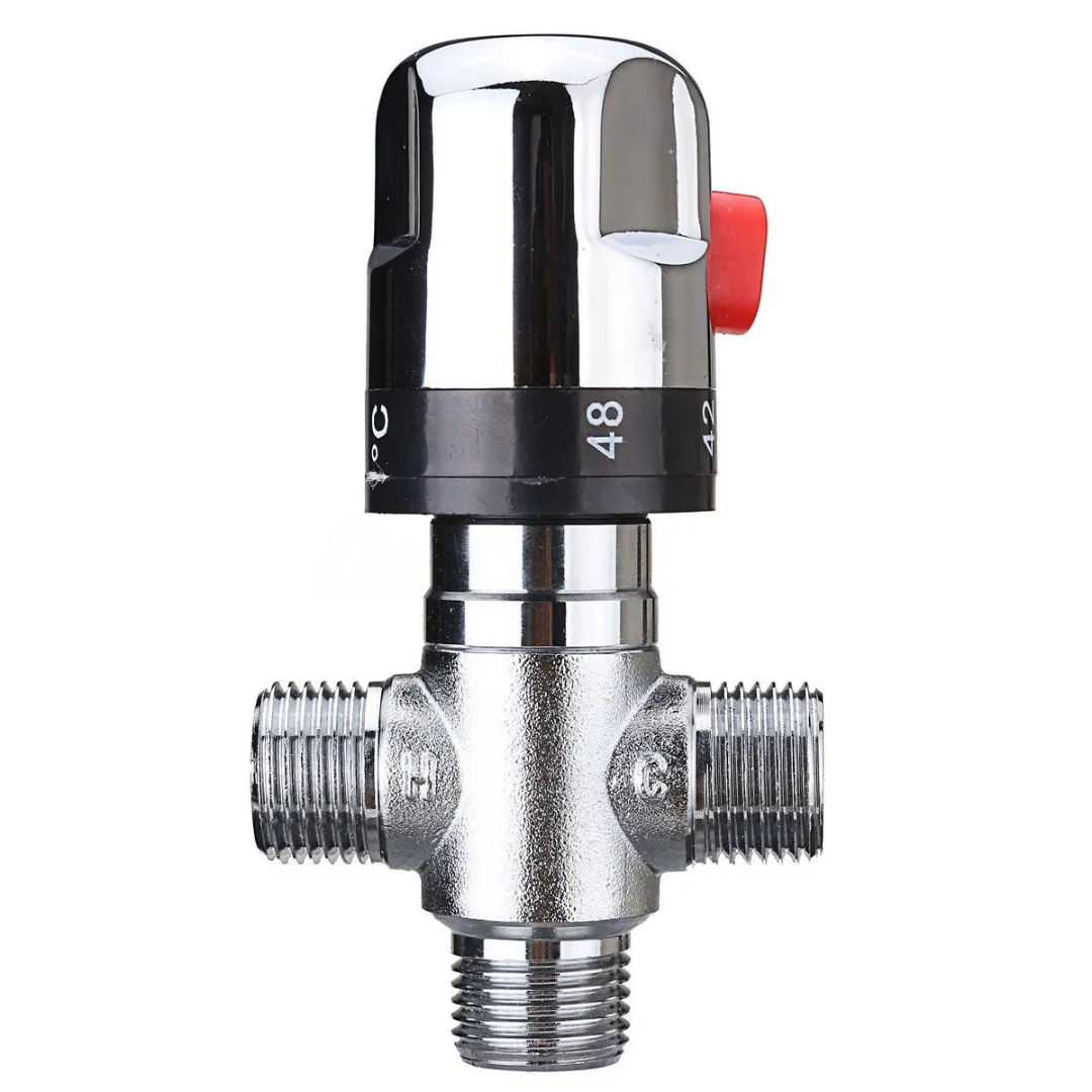 

Hot/Cold Thermostatic Mixing Valve 3 way Temperature Control Valve For Shower Control Mixer Water Heater Valve 22MM