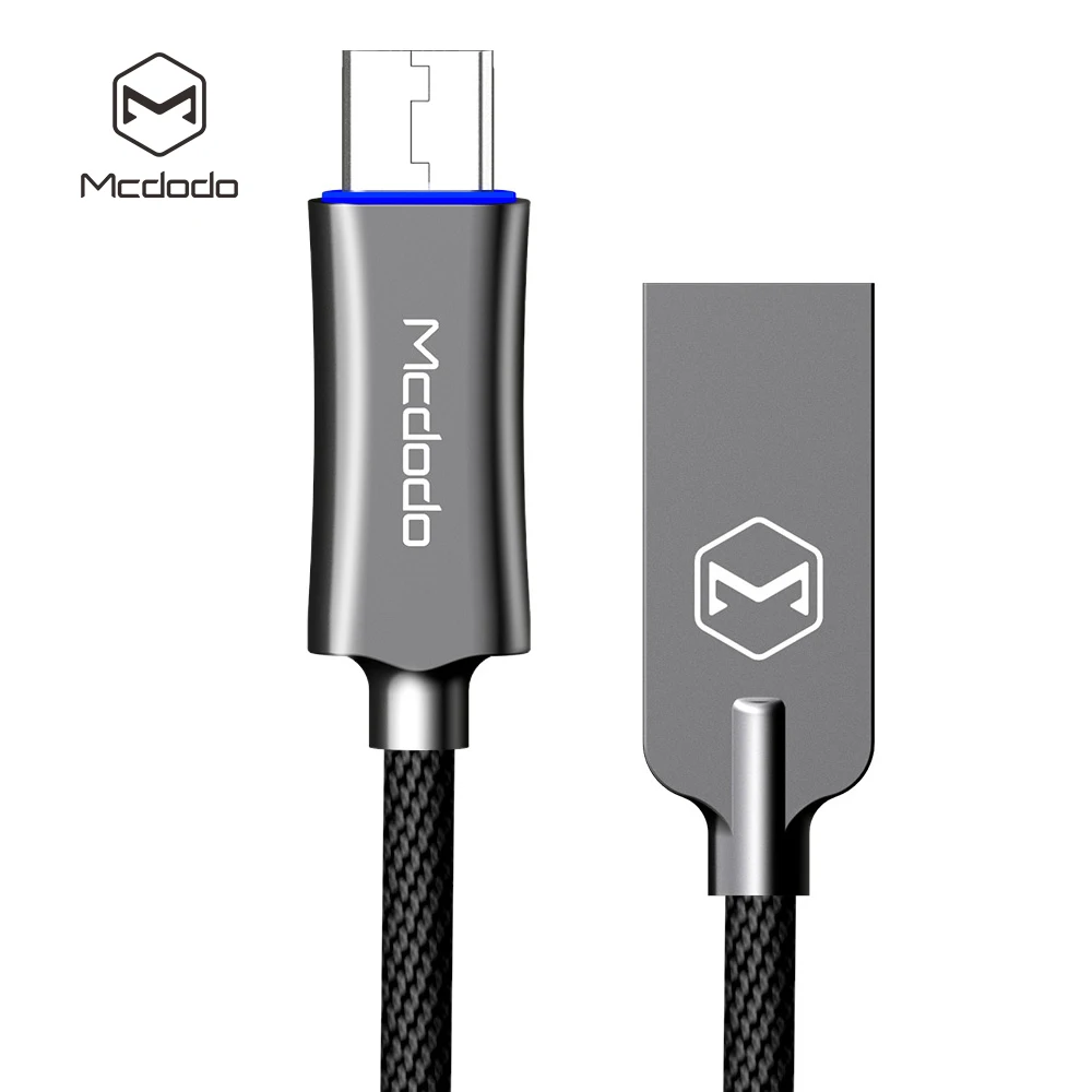 Mcdodo mi cro USB кабель для samsung Xiao mi red mi A6 Note 5 huawei QC3.0 Быстрая зарядка автоматическое отключение USB светодиодный кабель для зарядки данных - Цвет: Micro Gray