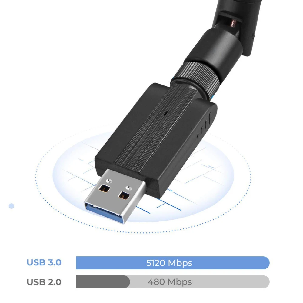 Двухдиапазонный 2 4G/5G 802.11AC USB 3 0 WiFi адаптер 1200 Мбит/с беспроводная сетевая карта