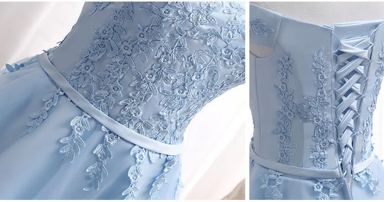 Short Boat Neck Lace up Bridesmaid Dresses summer wedding party prom dress girls Custom