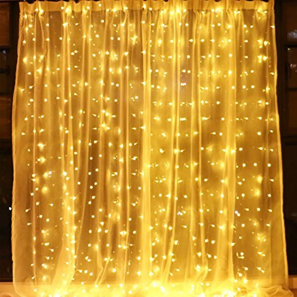 

HUSUYUHU SISI String Lights Window Curtain,300 LED Icicle Fairy Twinkle Starry Lights For Wedding,Home Bedroom Wall Decoration