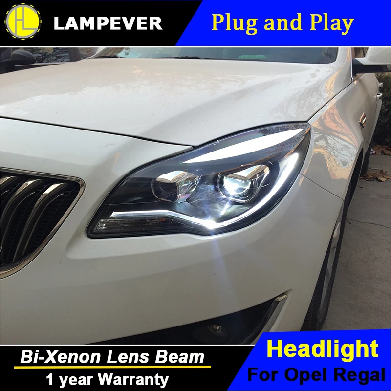 Lampever для GM для Buick Verano Regal Opel Insignia LED Фары для автомобиля DRL bi xenon объектив Высокая Низкая луч парковка спереди