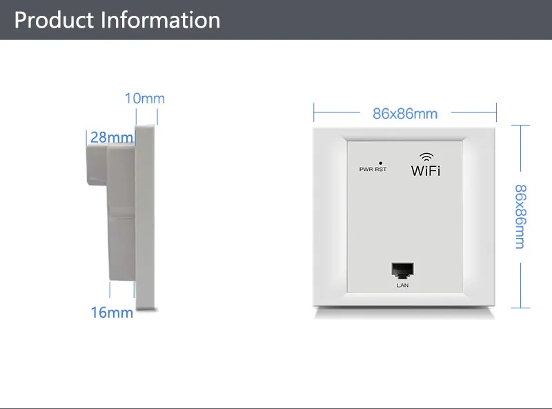 Ретранслятор 86 pannel AP type 2,4G 300Mbps Беспроводной маршрутизатор для путешествий wifi в стене точка доступа poe 24V дополнительный цвет белое золото