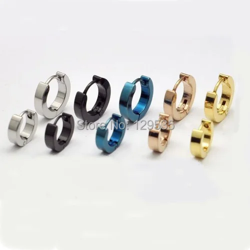 

Fashion 3mm Width 7 9mm Inside Diameter Male titanium steel ear clip Drop Dangle Earrings free shipping 5 Colors