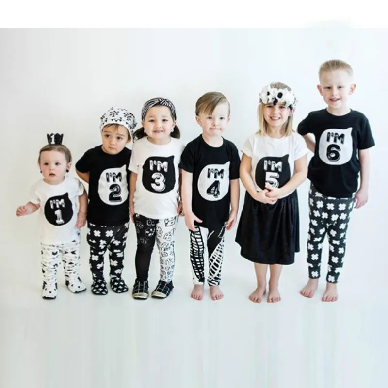 

SONDR 1 2 3 4 5 6 years birthday Christmas boy and girl t-shirt cotton children's clothing Dropshipping
