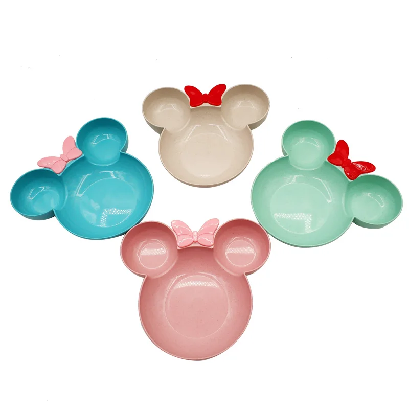1Pc Baby Tableware Cartoon Kids Divided Bowl Wheat Straw Children Plates Baby Feeding Dinnerware Eating Food Dishes with bow 1Pc Baby Tableware Cartoon Kids Divided Bowl Wheat Straw Children Plates Baby Feeding Dinnerware Eating Food Dishes with bow