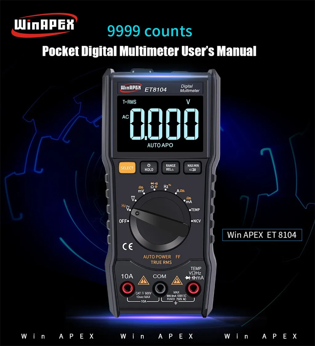 

ET8104 Digital MultimeterLCD AC/DCAmmeter Resistance Capacitance Tester Digital Multimeter Home laboratory high precision Tester