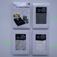 Подарок на год виски камни, 9 шт./компл. с нежным коробка+ бархатный мешок Виски камни каменный куб камень