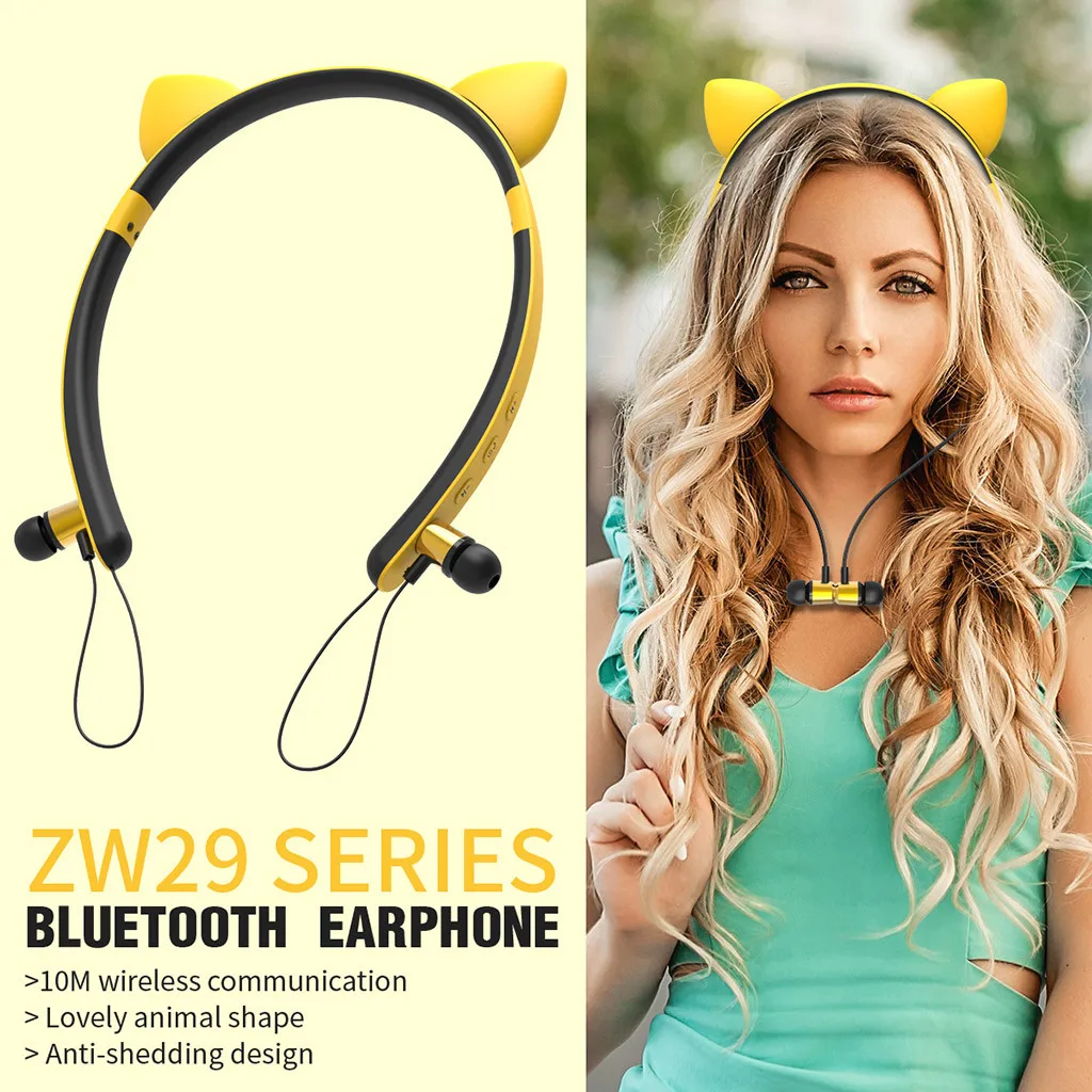 

Cat ears LED Magnetic attraction HIFI Stereo Headphone Bluetooth 4.2 Headset