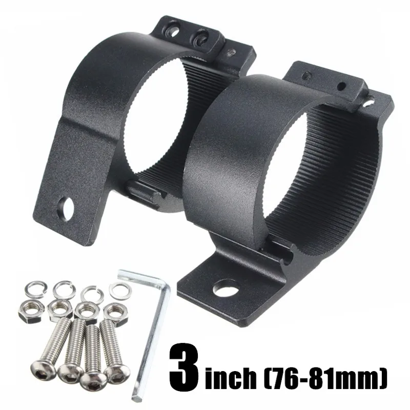 3inch Black Bull Bar Mounting Bracket Clamps Kit 76 81mm Offroad Work