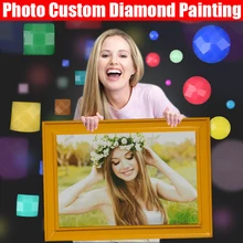 HOMFUN Foto Nach Diamant Malerei 5D DIY Bild von Strass Diamant Stickerei 3D Kreuz Stich Hause Hochzeit Dekoration