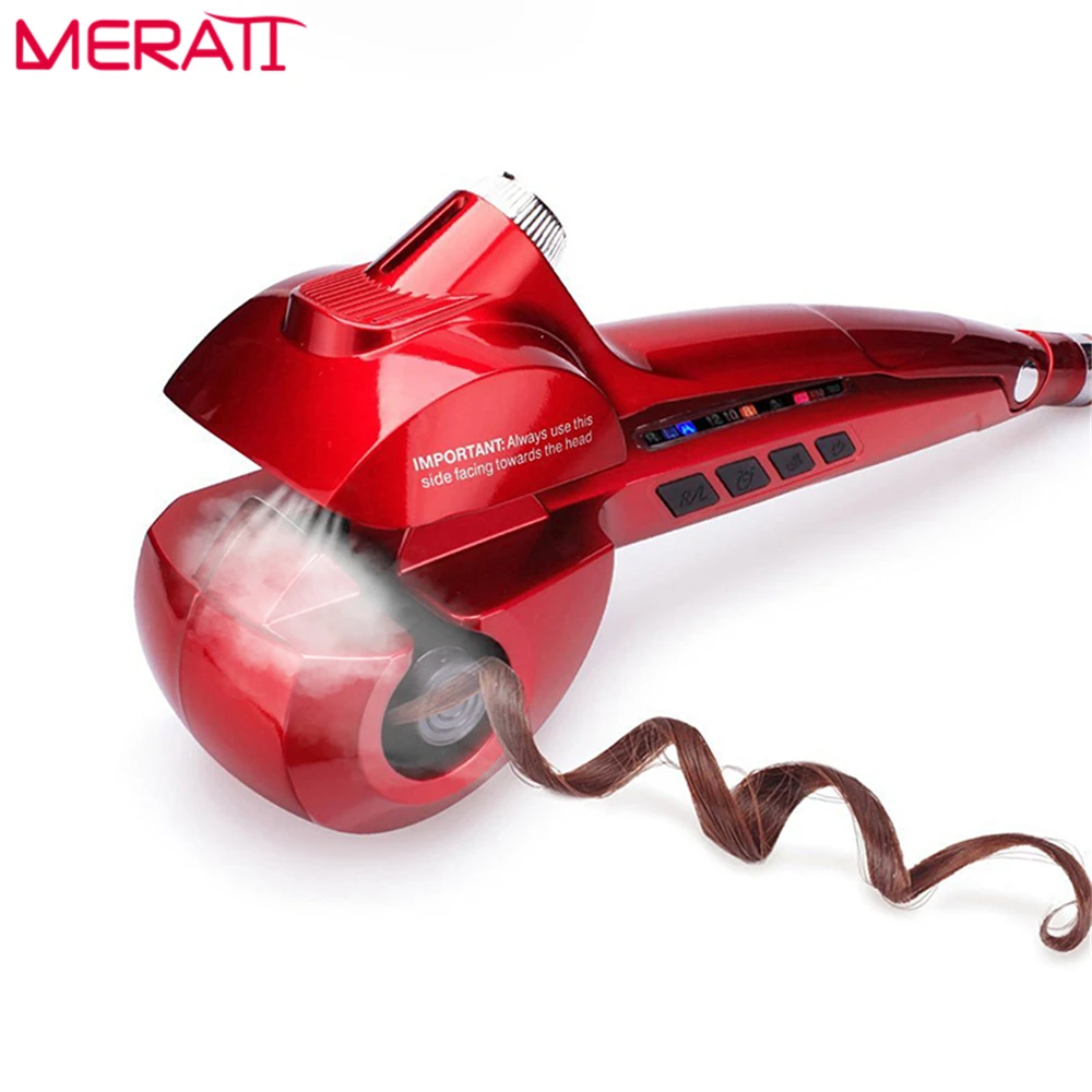 

2017 Pro Steamer Hair Curler Automatic Curling Wand with Steam LCD Tourmaline ceramic Hair Styling Tools