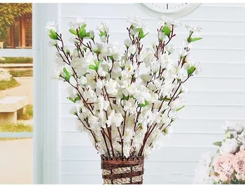

100pcs/lot Artificial Peach Cherry Blossom 65cm Silk fake Flowers Home Wedding and party Decoration flores artificiales