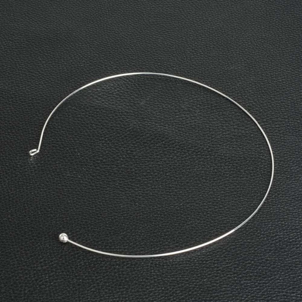 FASHION DIY 10Pcs Silver Plated Black Gold-color Ball Bead Clasp Necklace Collar Choker Metal Torques Necklace Punk Jewelry