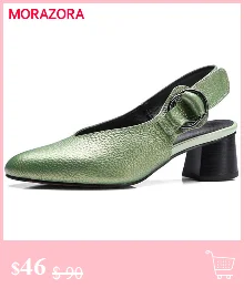 MORAZORA/Большие размеры 34-46 обувь на высоком каблуке Новая натуральная кожа сандалии женская обувь Модные женские сандалии на плоской подошве из коровьей кожи летние Стразы Дамская обувь