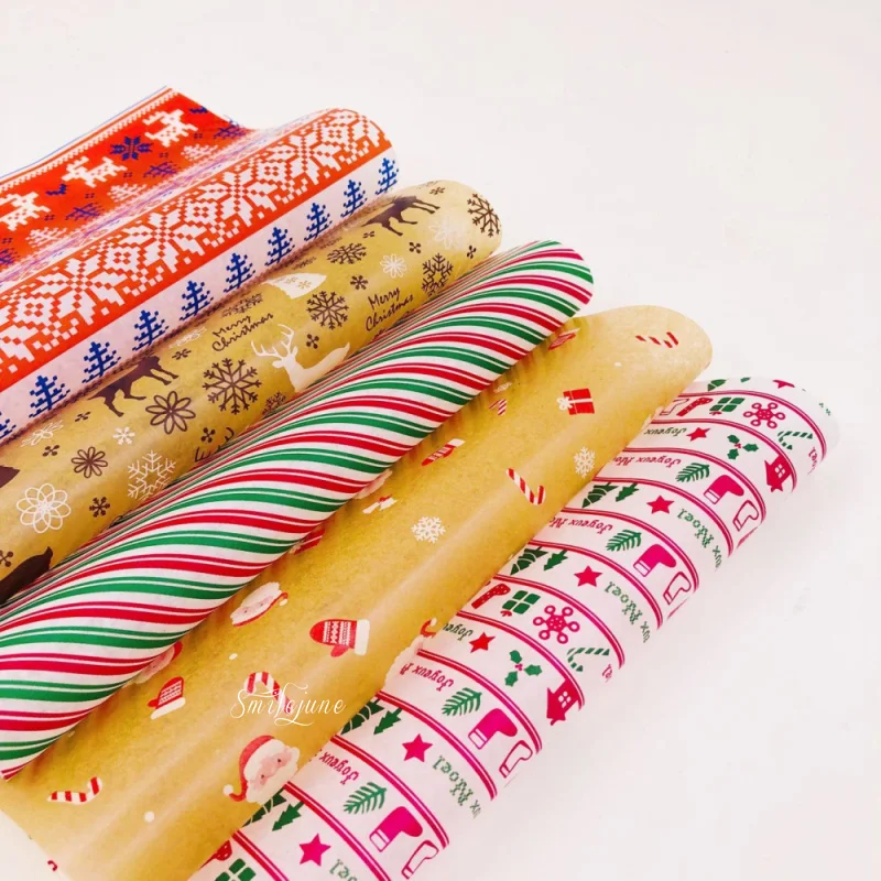 

50Sheets Christmas Wax Paper Food Colored Candy Wax Baking Greaseproof Wrapping Paper