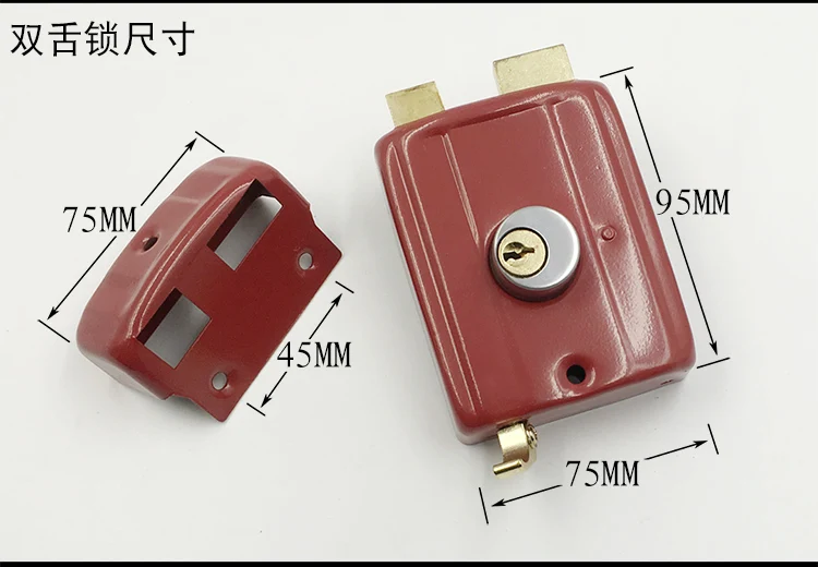 Защита от кражи наружная дверь Ретро Красные замки несколько страховых замков деревянный дверной замок