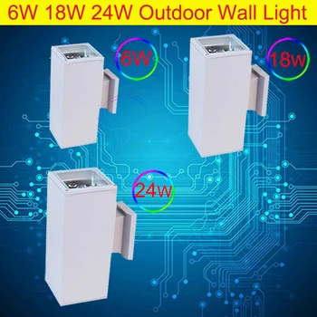 

Modern simple Square 6W LED wall lamps surface mounted home light 18W Corridor aisle lights 24*1W Epistar Chip Square Wall Light