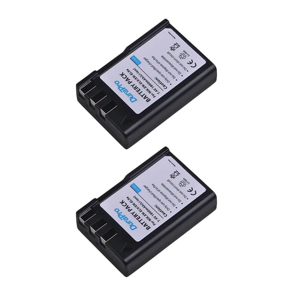 Durapro 2Pcs EN EL9A EN EL9A ENEL9A Li/Lithium Rechargeable Battery
