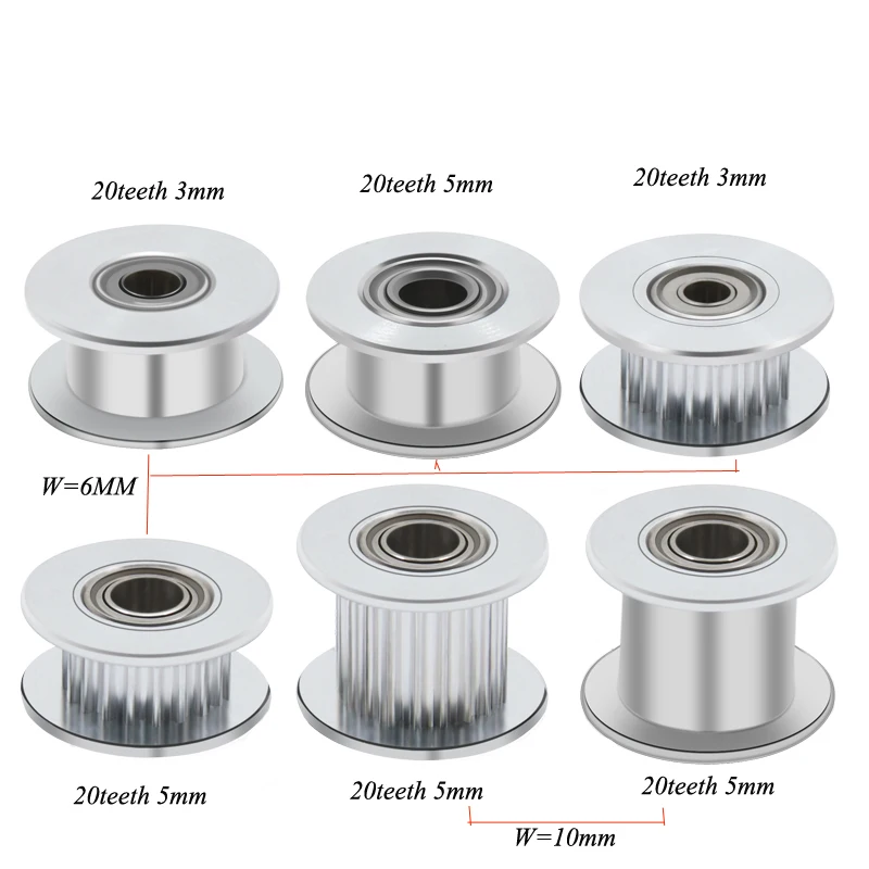 GT2 зубчатый шкив 20 зубьев диаметр 5 мм для ширины 10 мм 2GT синхронный ремень 20 зубьев gt2 ременный шкив 3d принтер аксессуары