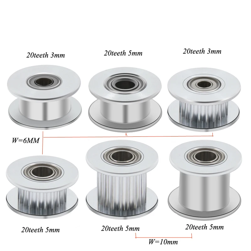 GT2 توقيت بكرة 20 الأسنان تتحمل 5 ملليمتر ل عرض 10 ملليمتر 2GT متزامن حزام 20 الأسنان gt2 حزام بكرة 3d ملحقات الطابعة