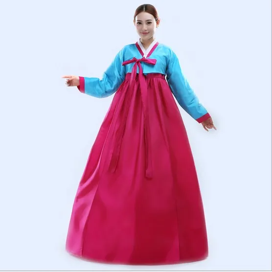 Новое поступление модные корейские ханбок традиционные корейские платья корейские танцевальные костюмы - Цвет: blue and red