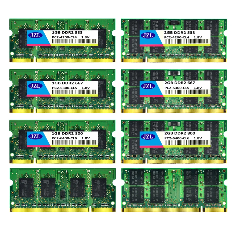Двухканальный модуль оперативной памяти JZL SDRAM DDR2 800 667 533 МГц PC2 6400S 1 Гб 2 без ECC 200 pin 8