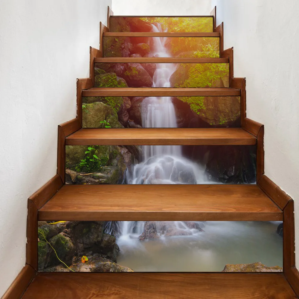 Buy Waterfall Stairway Stickers DIY Imitation 3D Wall