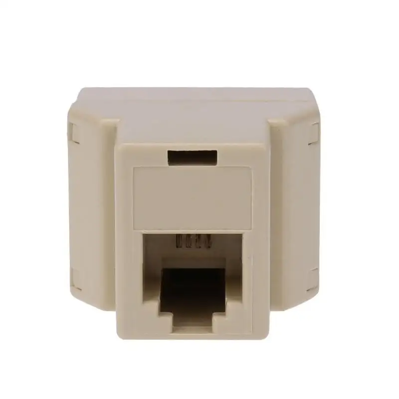 

1 to 2 Female RJ11 Telephone Phone Jack Line Y Splitter Adapter Connector Beige New Promotion