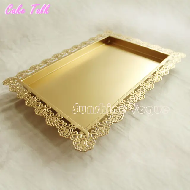 gold decorative tray gold glass gold rectangle cake tray stand wedding dessert lace edge plate 2636 cm accessory gold decorative tray gold glass gold rectangle cake tray stand wedding dessert lace edge plate 2636 cm accessory