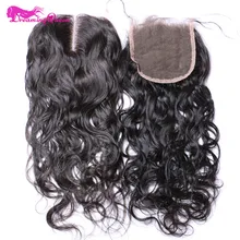 Dreaming Queen Hair Brazilian Human Hair Natural Color Water Wave Lace Closure Bleached Knots Closure Free Part Free Shipping