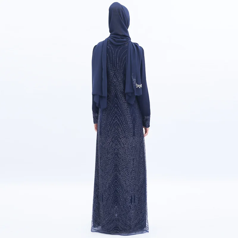 Роскошные мусульманские блестки abaya Бисероплетение платье кардиган-кимоно элегантные свободные длинные халаты Jubah Ближний Восток Eid