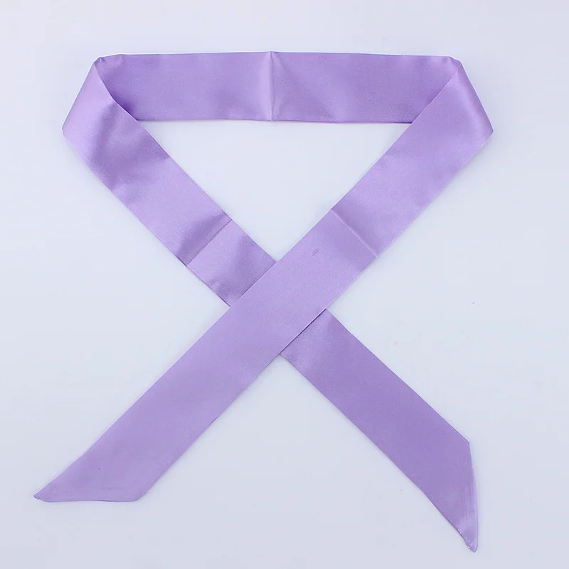 D97 Light purple 30 цветов, женский шарф, модный однотонный шарф, узкая маленькая лента на голову, шарф с ручкой для волос, роскошный брендовый декоративный галстук - Цвет: D97 Light purple