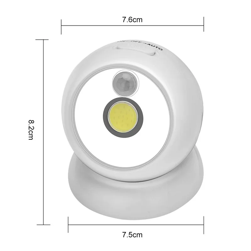 SANYI Ночной светильник с движения PIR Сенсор светильник Настенный светильник Портативный лампа супер яркие светодиодные лампы COB с поддержкой подключения по Мощность 3 х элемент питания AAА