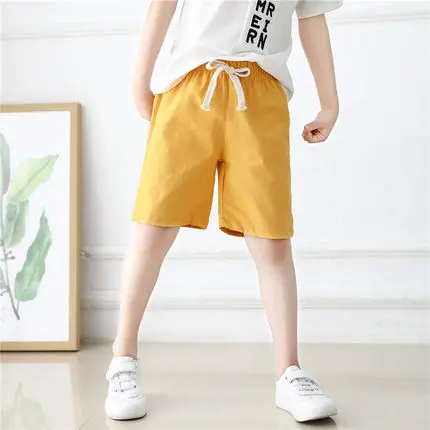 VIDMID/летние шорты для маленьких мальчиков хлопковые брюки, брюки крутые детские шорты для маленьких мальчиков и девочек однотонная пляжная одежда 7082 01 - Цвет: as photo