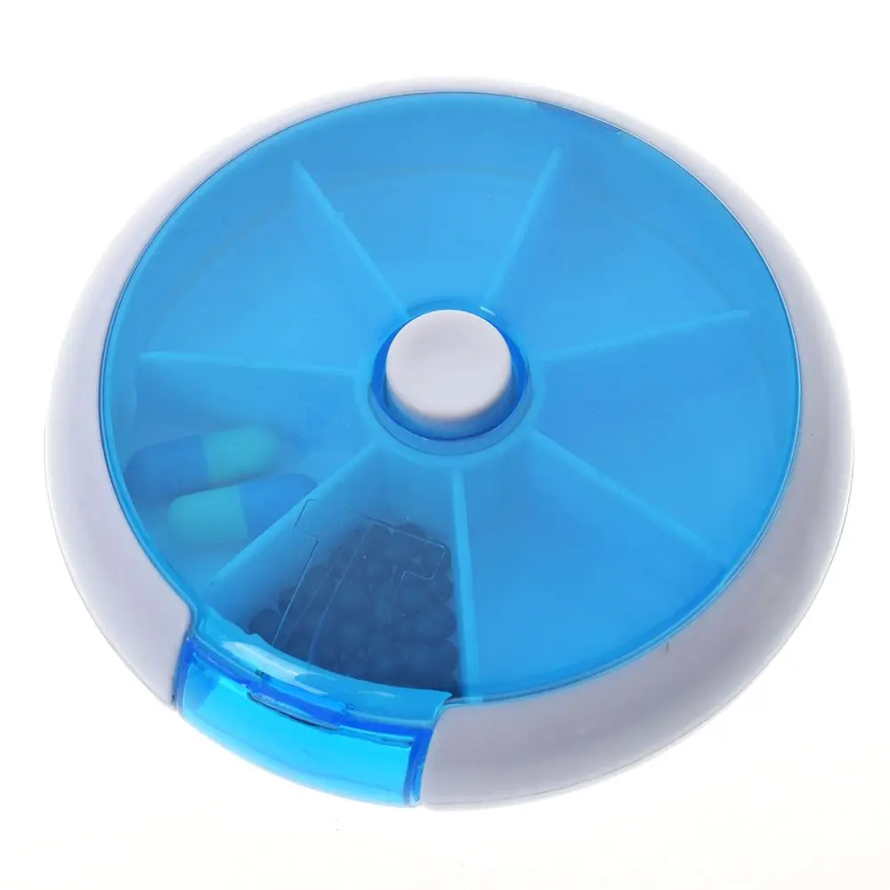 Buy Weekly Rotating Pill Box Travel Pill Case Splitter