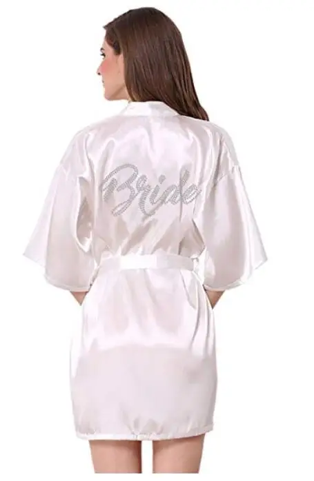 

Fashion Silk Bridesmaid Bride Robe Sexy Women Short Satin Wedding Kimono Robes Sleepwear Nightgown Dress Woman Bathrobe Pajamas