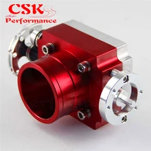 Colector de admisión de aluminio Universal, 60mm, VQ35TPS, cuerpo de acelerador, Billet plata/azul/rojo