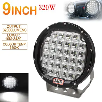 

LED Car Work Light Combo 9 Inch 320W Round XPL LED Car SUV/UTV Offroad Light Waterproof Work Driving Light Spotlight Lamp