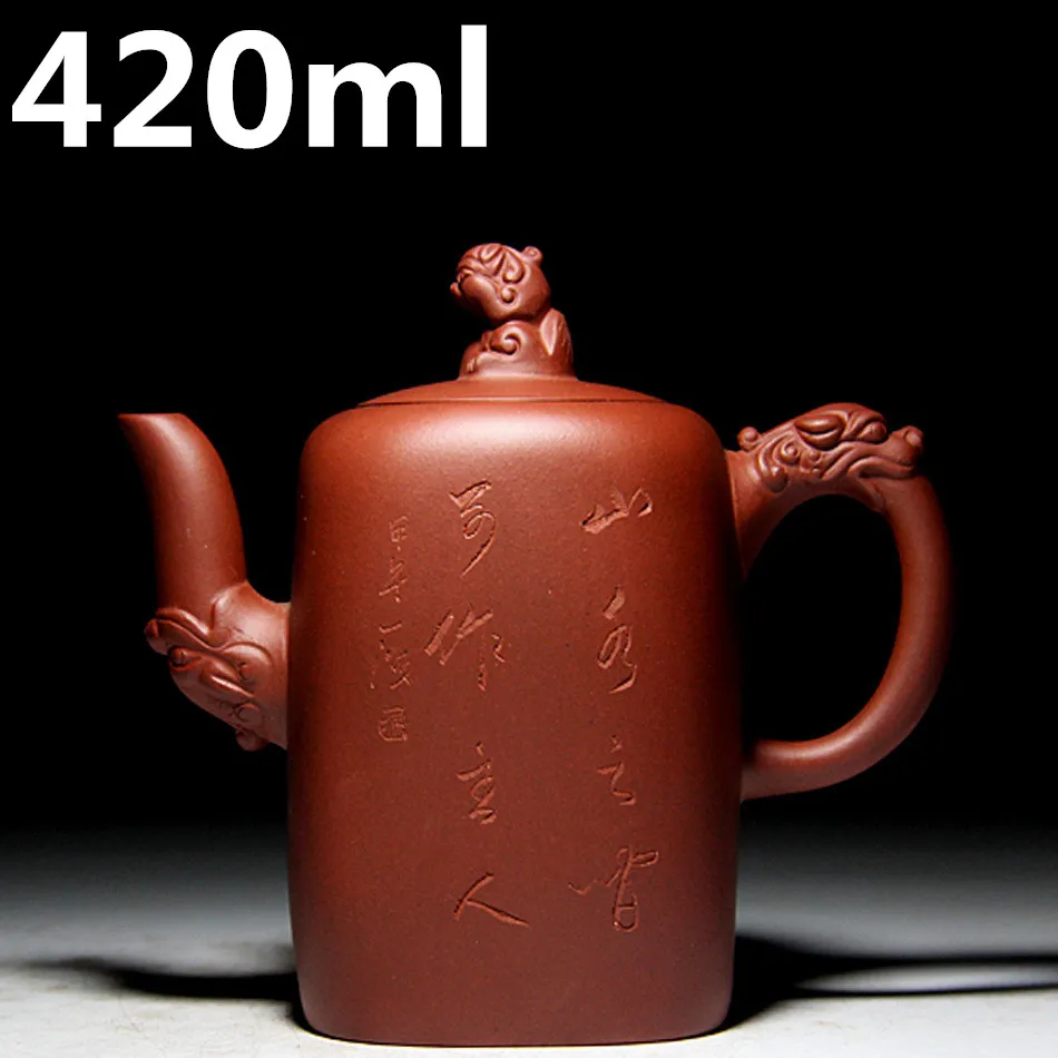 

Chinese Purple Clay Tea Pot 420ml YiXing Authentic Handmade Tea Set ZiSha Clay Tea Pot Oriental Teapots Tea Ceremony Gift Box