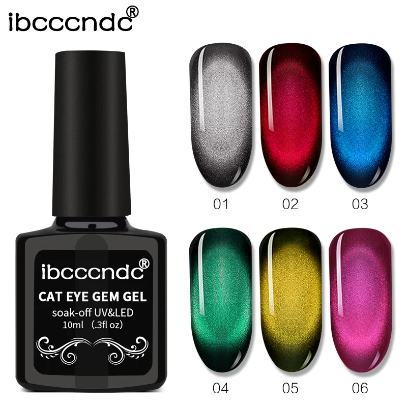 

New Chameleon Cat Eye Nail Gel Varnish 10ml 3D Magnetic Gel Soak Off UV Gel Polish Nail Art Gel With Magnet Board Cat Eye Serie
