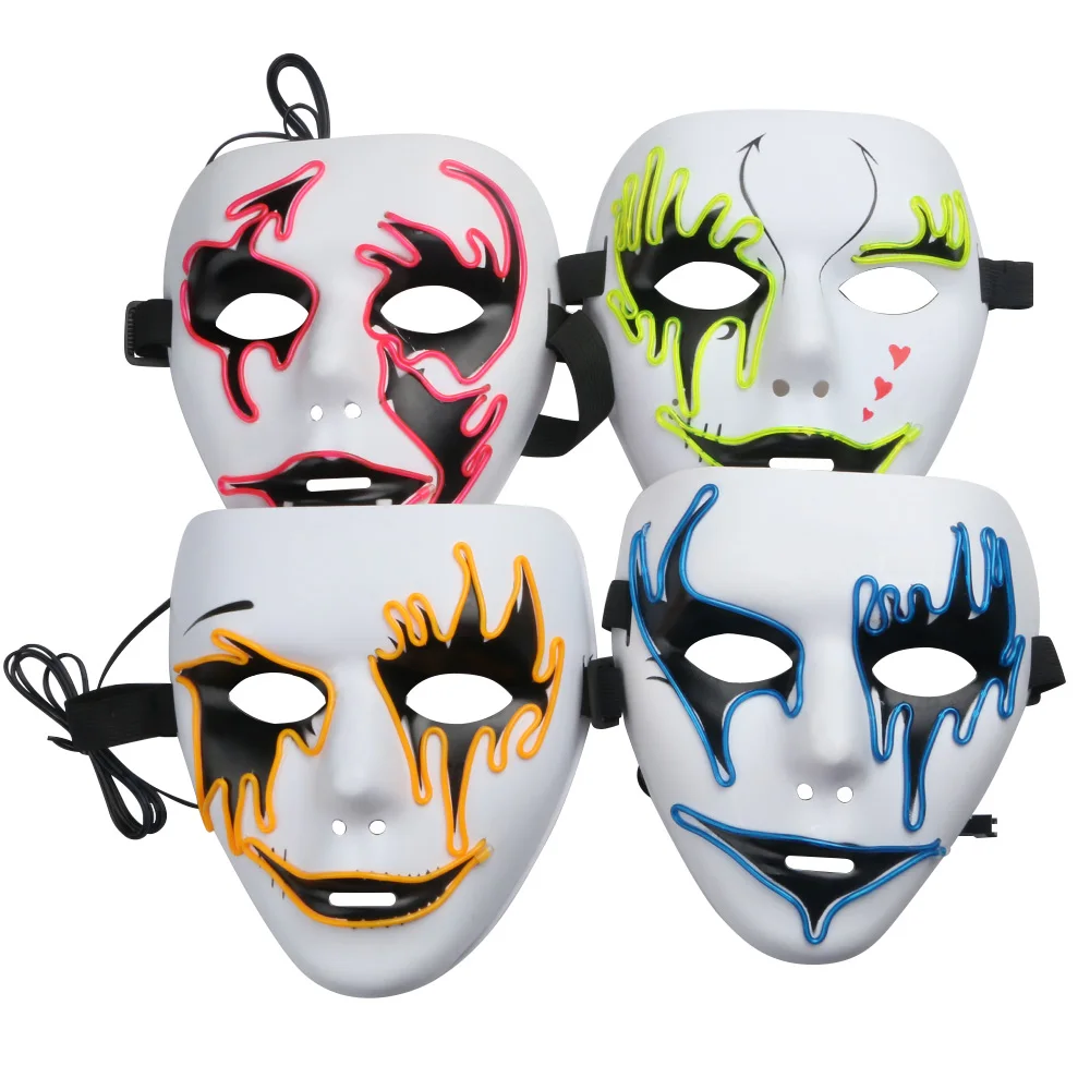 Buy El Wire Glowing Mask Halloween Adult Full Face