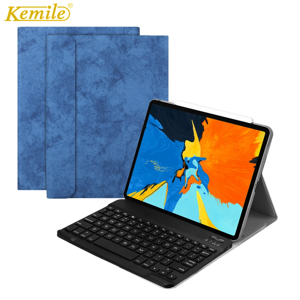 

For New iPad Pro 11 Case W Wireless Bluetooth Keyboard Smart Leather Protective Cover For iPad Pro 11 inch 2018 tablet Keypad