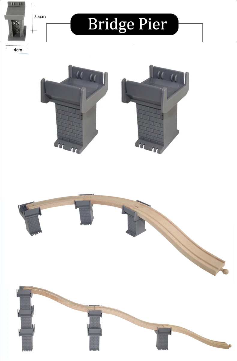 Деревянный поезд трек бук мост рельсовые дорожки аксессуары подходят для Brio развивающие мальчик дети игрушка несколько железная дорога с паровозиком Томас