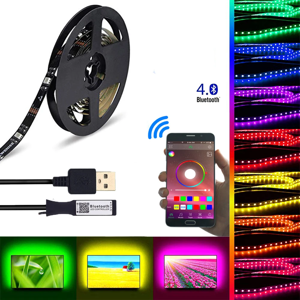 Светодиодная лента 5 в постоянного тока USB Bluetooth светильник 5050 rgb управление через