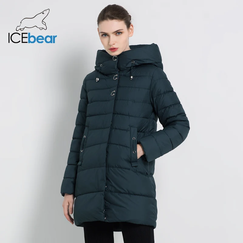 

ICEbear 2019 New Winter Women Jackets High Quality Parkas Coat Casual Female Clothing Woman Coats Winter Apparel GWD18089I