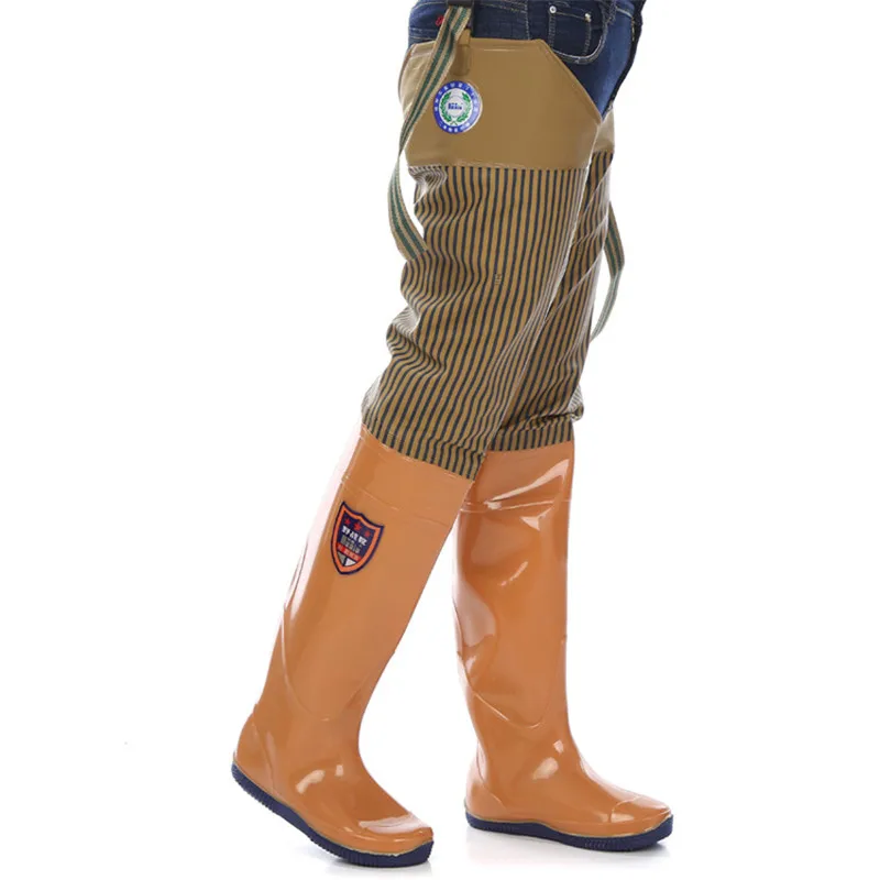 Waders para a Pesca Pant + Botas Alto-salto Espessamento Impermeável Botas Macias Camuflagem Caça Peixe Pesca Waders 0.65mm Pvc 11 Alto-salto espessamento 0.65mm waders para a pesca